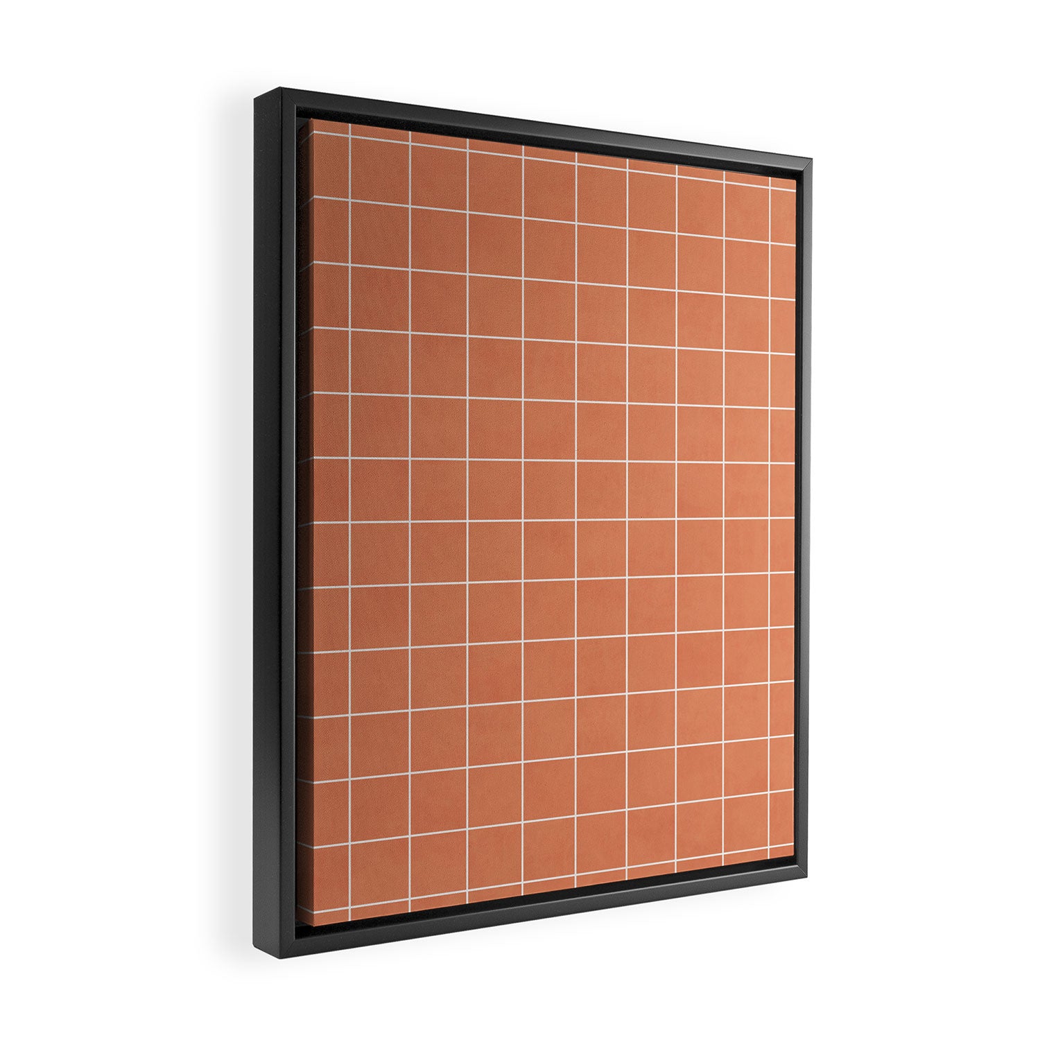 Small Grid Pattern - Coral Framed Canvas Print Gallery Image 2