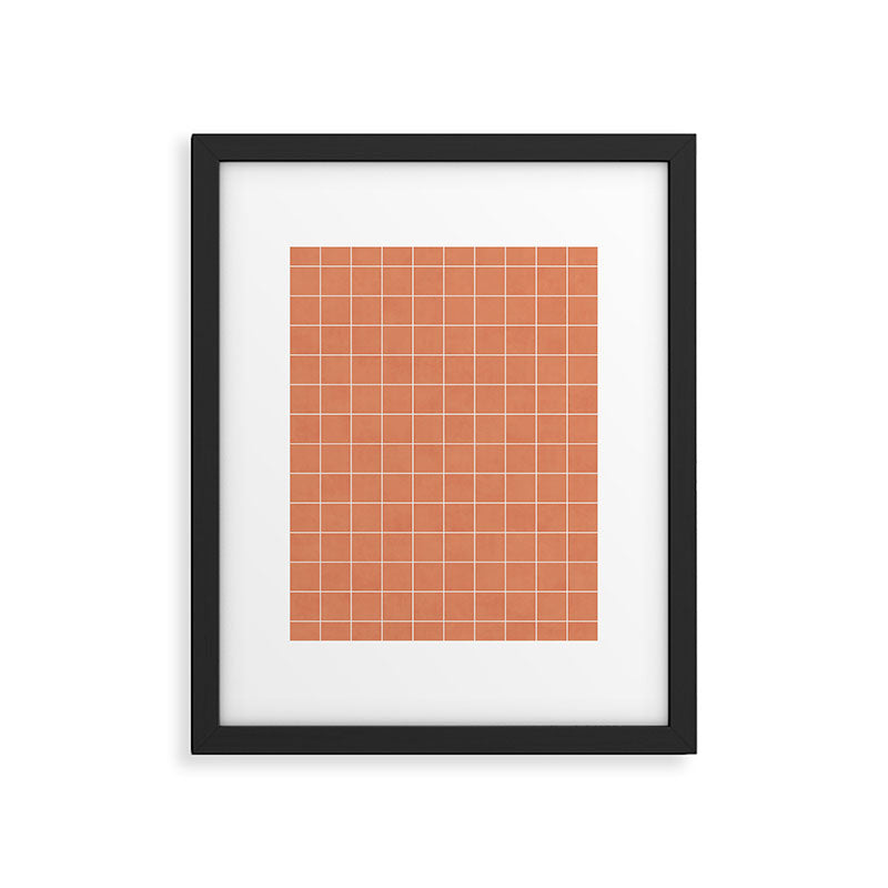 Small Grid Pattern - Coral Framed Art Print Gallery Image 5