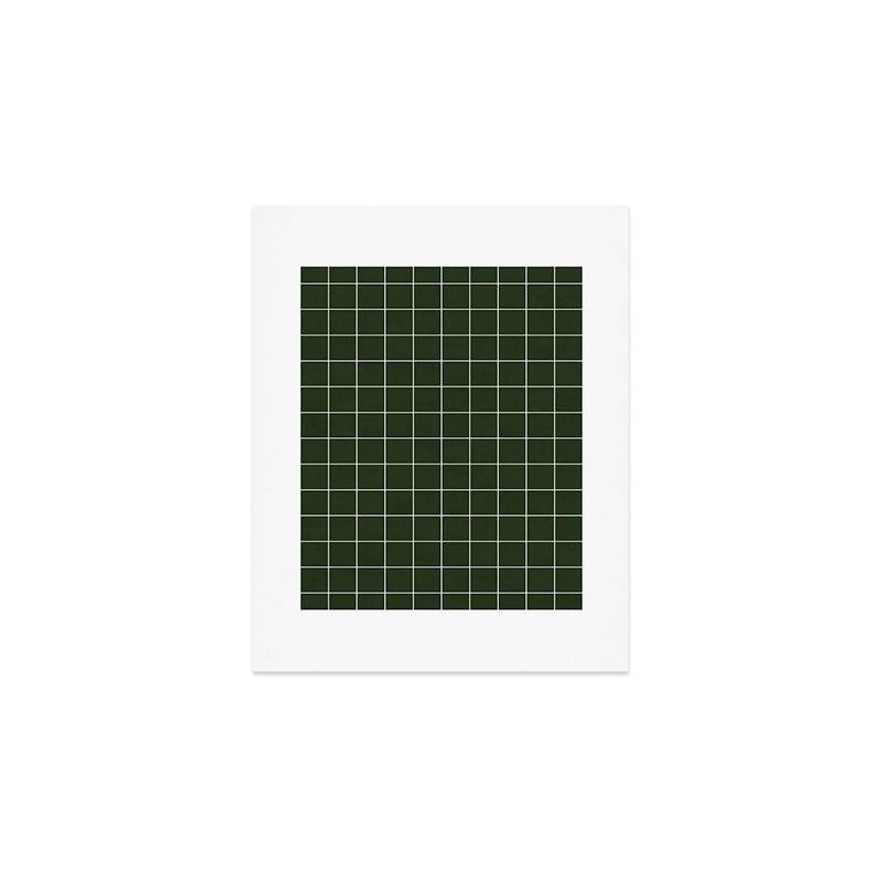 Small Grid Pattern - Deep Green Art Print Gallery Image 1