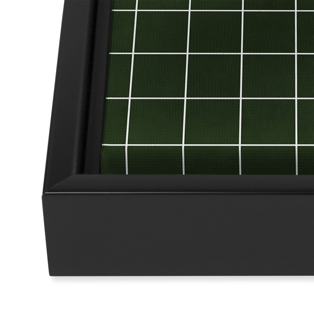 Small Grid Pattern - Deep Green Framed Canvas Print Gallery Image 3