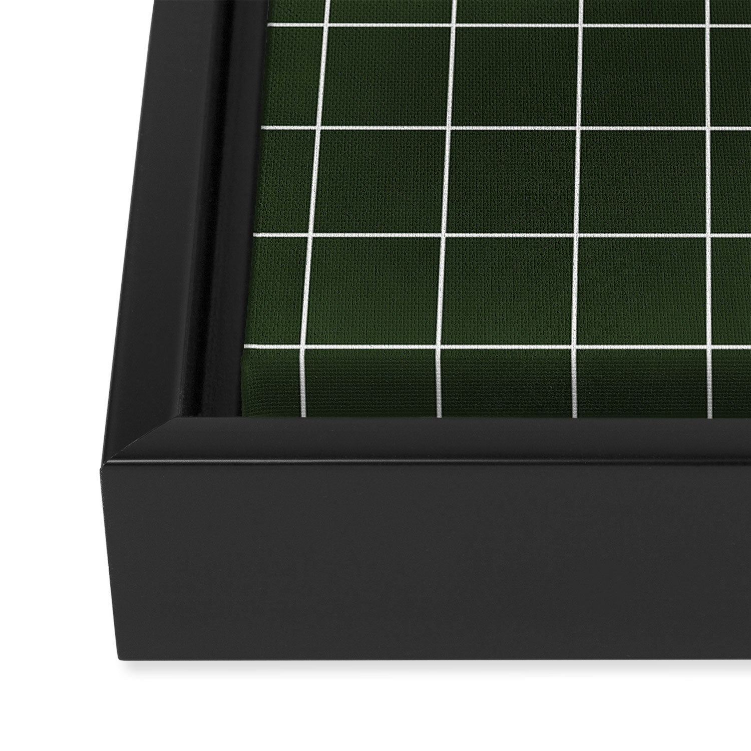 Small Grid Pattern - Deep Green Framed Canvas Print Gallery Image 3