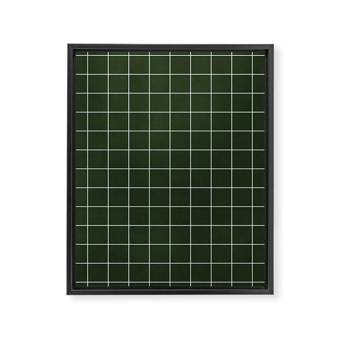 Small Grid Pattern - Deep Green Framed Canvas Print Gallery Image 1