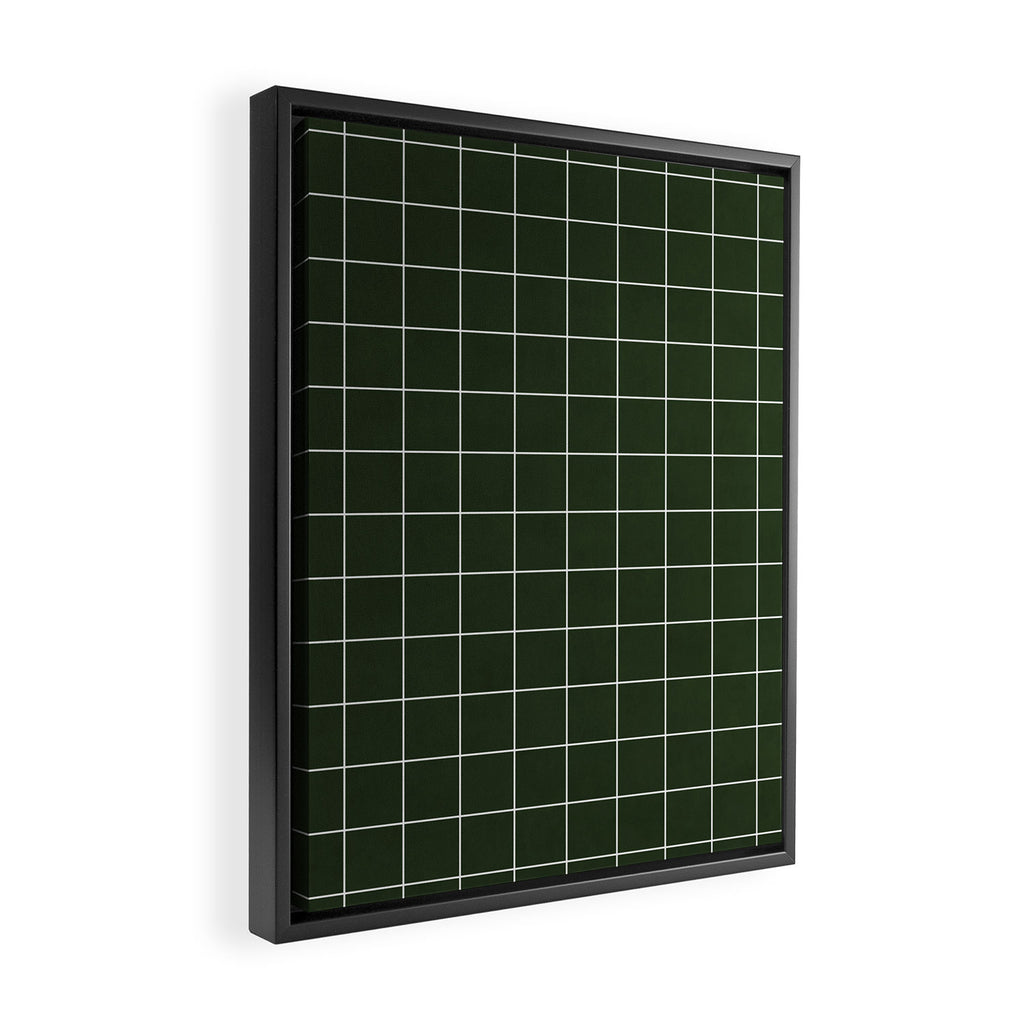 Small Grid Pattern - Deep Green Framed Canvas Print Gallery Image 2