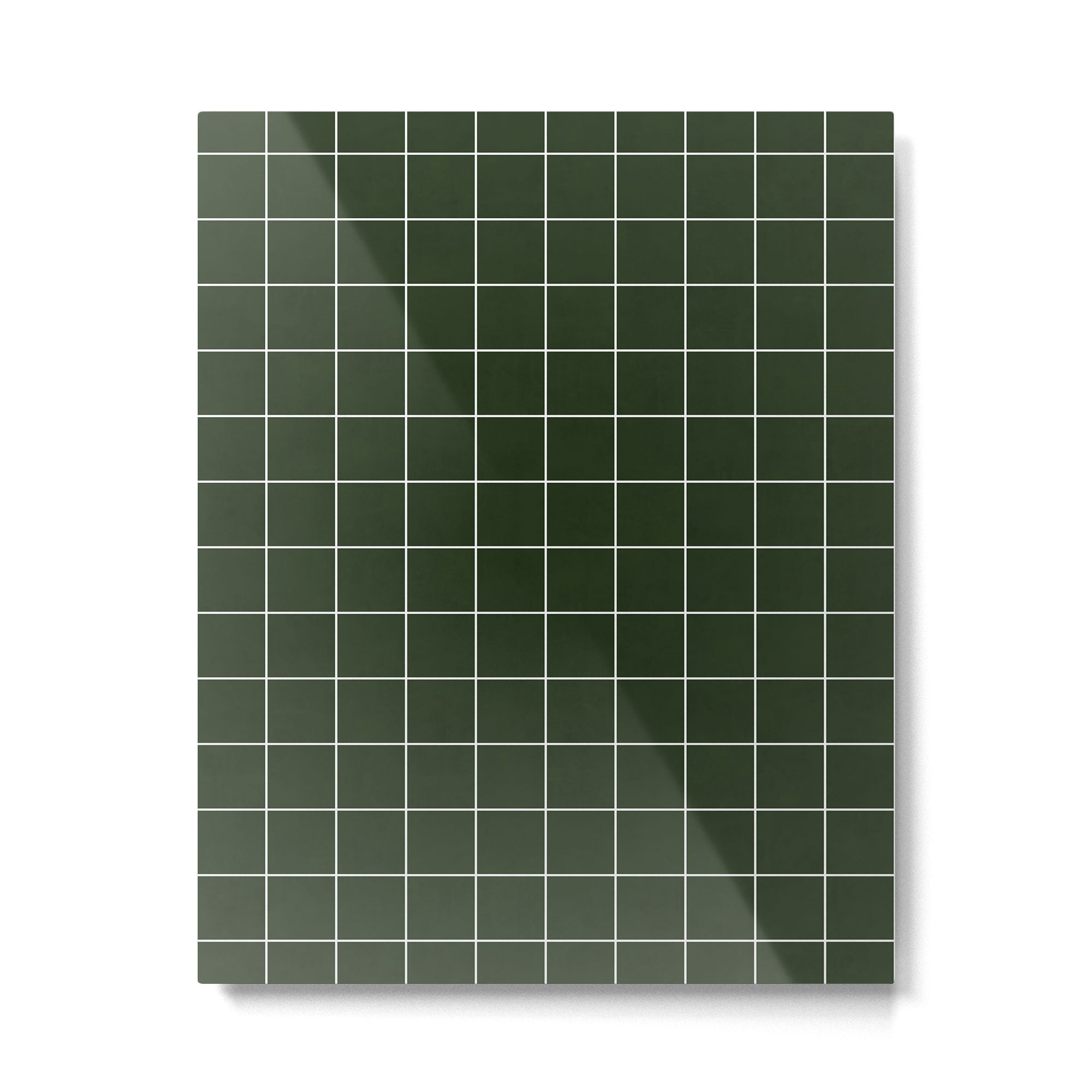 Small Grid Pattern - Deep Green Metal Print Gallery Image 4