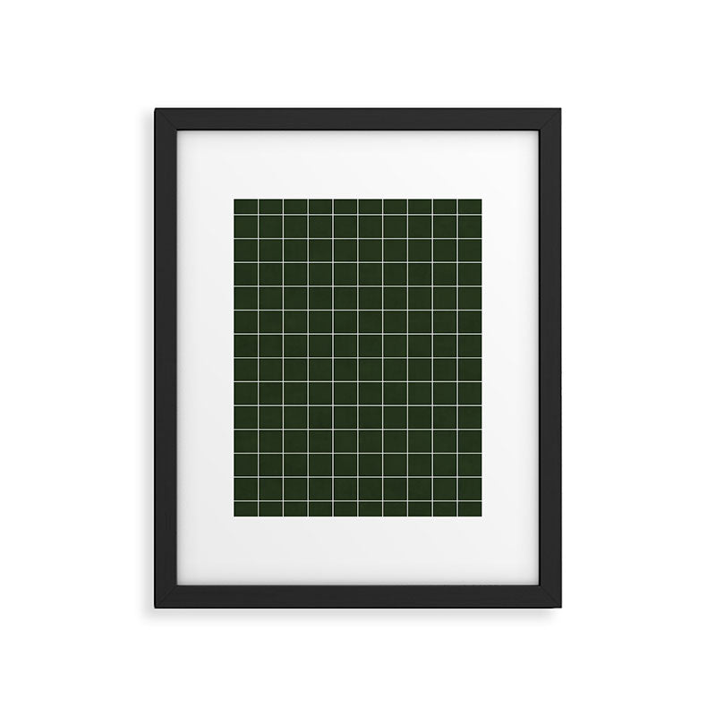 Small Grid Pattern - Deep Green Framed Art Print Gallery Image 5