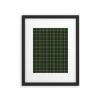 Small Grid Pattern - Deep Green Framed Art Print Gallery Image 5