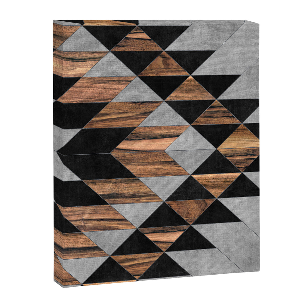 Urban Tribal Pattern No.10 - Aztec - Concrete and Wood Canvas Print Gallery Image 8