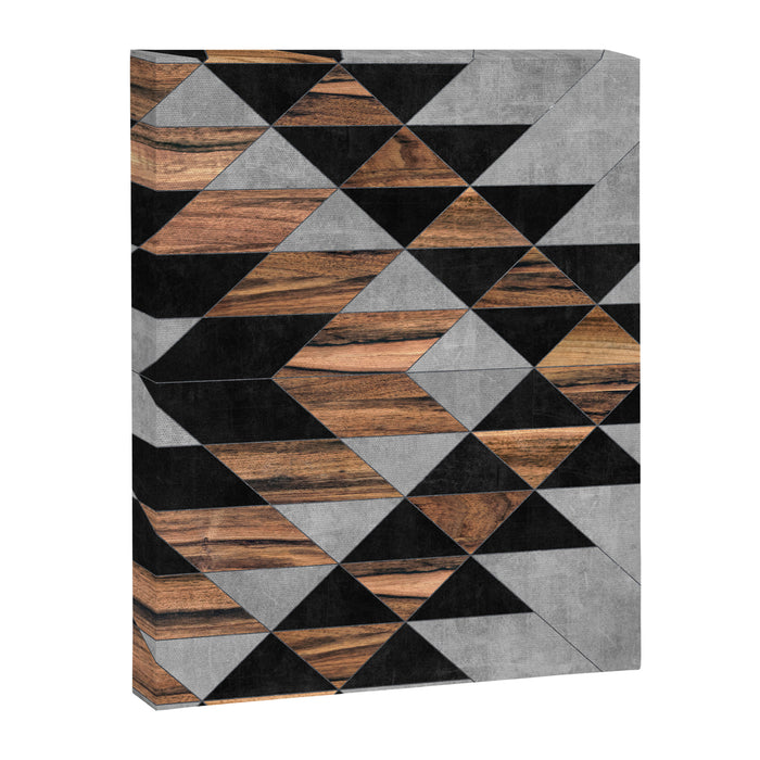 Urban Tribal Pattern No.10 - Aztec - Concrete and Wood Canvas Print Gallery Image 1