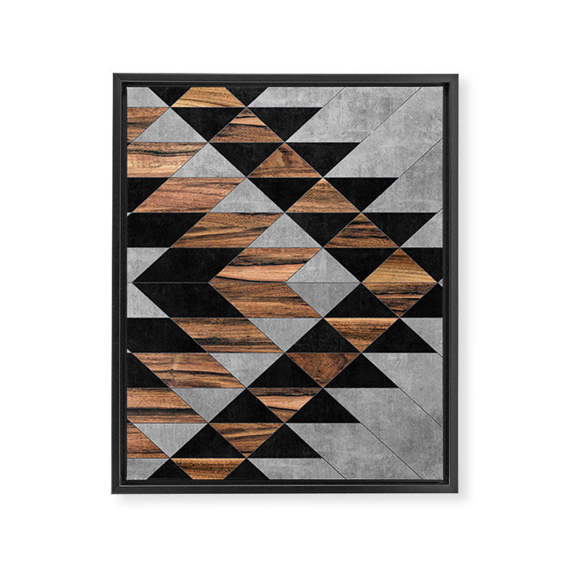 Urban Tribal Pattern No.10 - Aztec - Concrete and Wood Framed Canvas Print Gallery Image 8