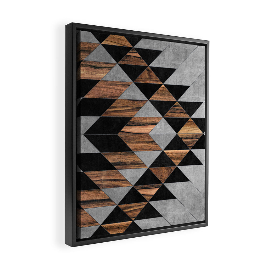 Urban Tribal Pattern No.10 - Aztec - Concrete and Wood Framed Canvas Print Gallery Image 2
