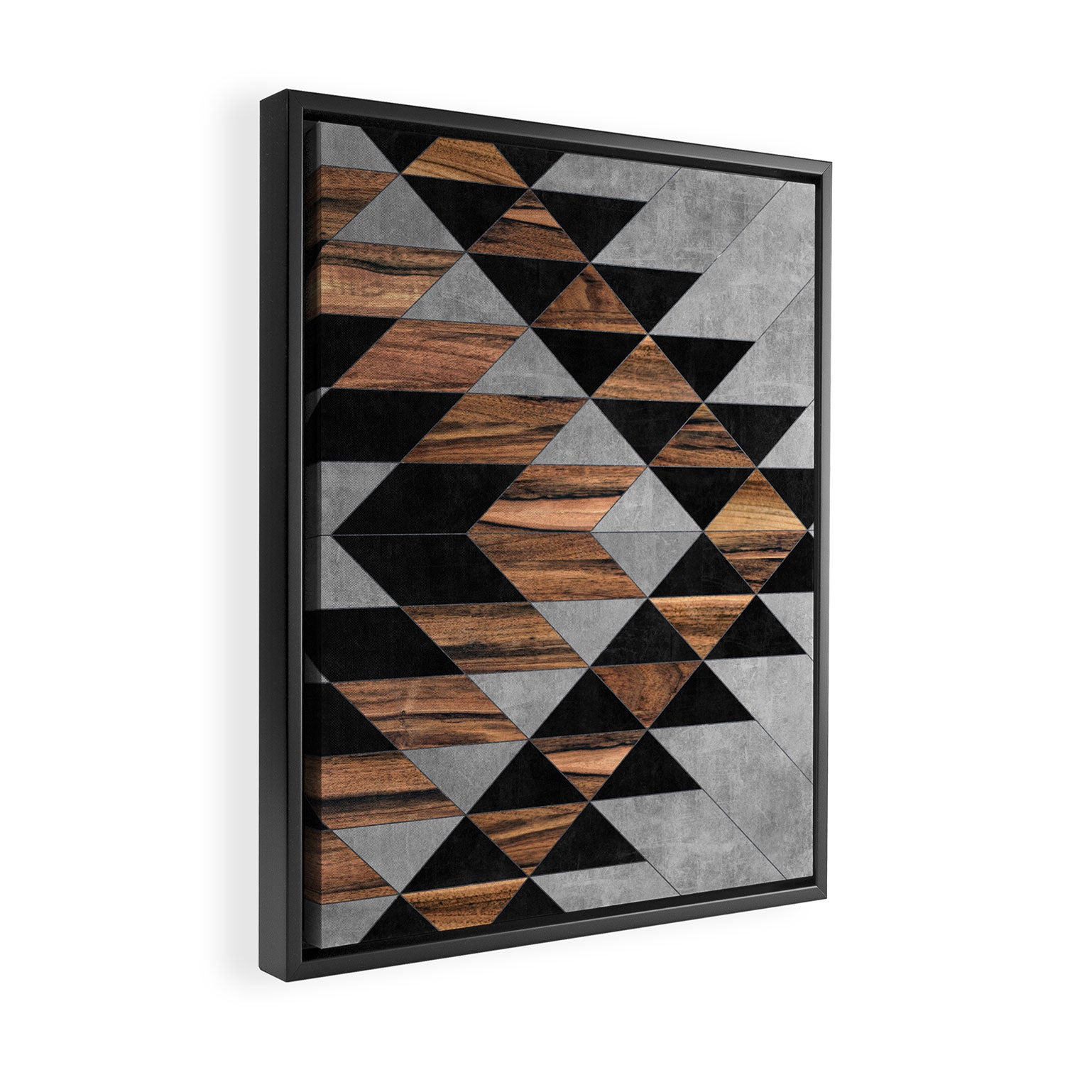 Urban Tribal Pattern No.10 - Aztec - Concrete and Wood Framed Canvas Print Gallery Image 2