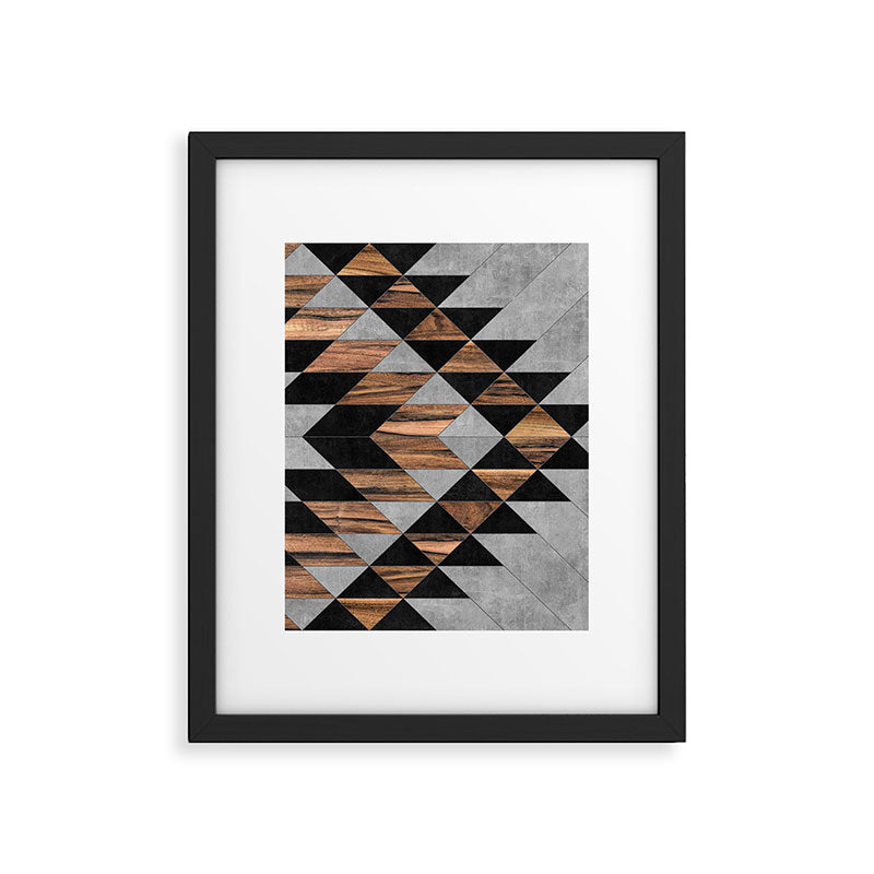 Urban Tribal Pattern No.10 - Aztec - Concrete and Wood Framed Art Print Gallery Image 6