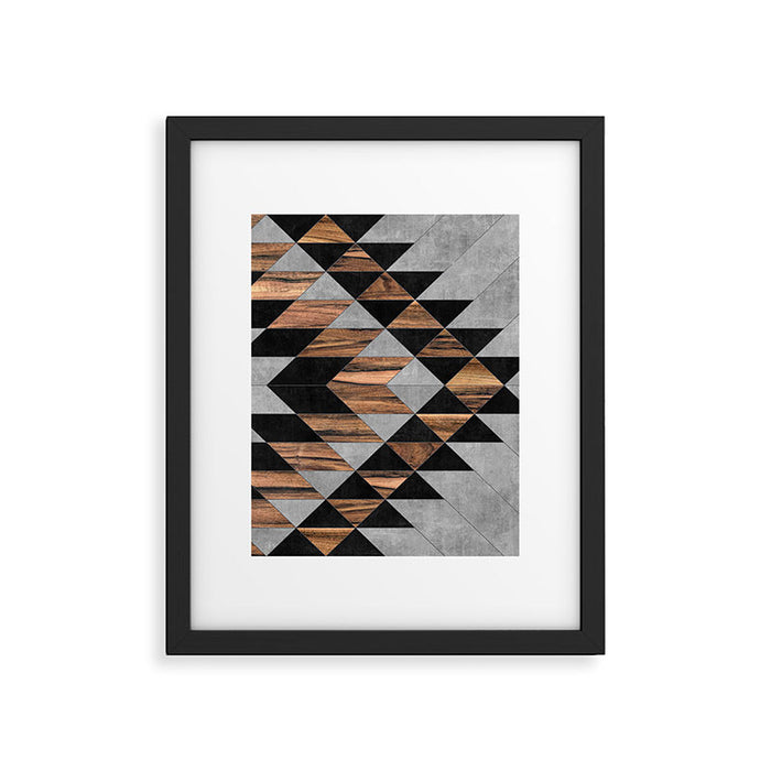 Urban Tribal Pattern No.10 - Aztec - Concrete and Wood Framed Art Print Gallery Image 1