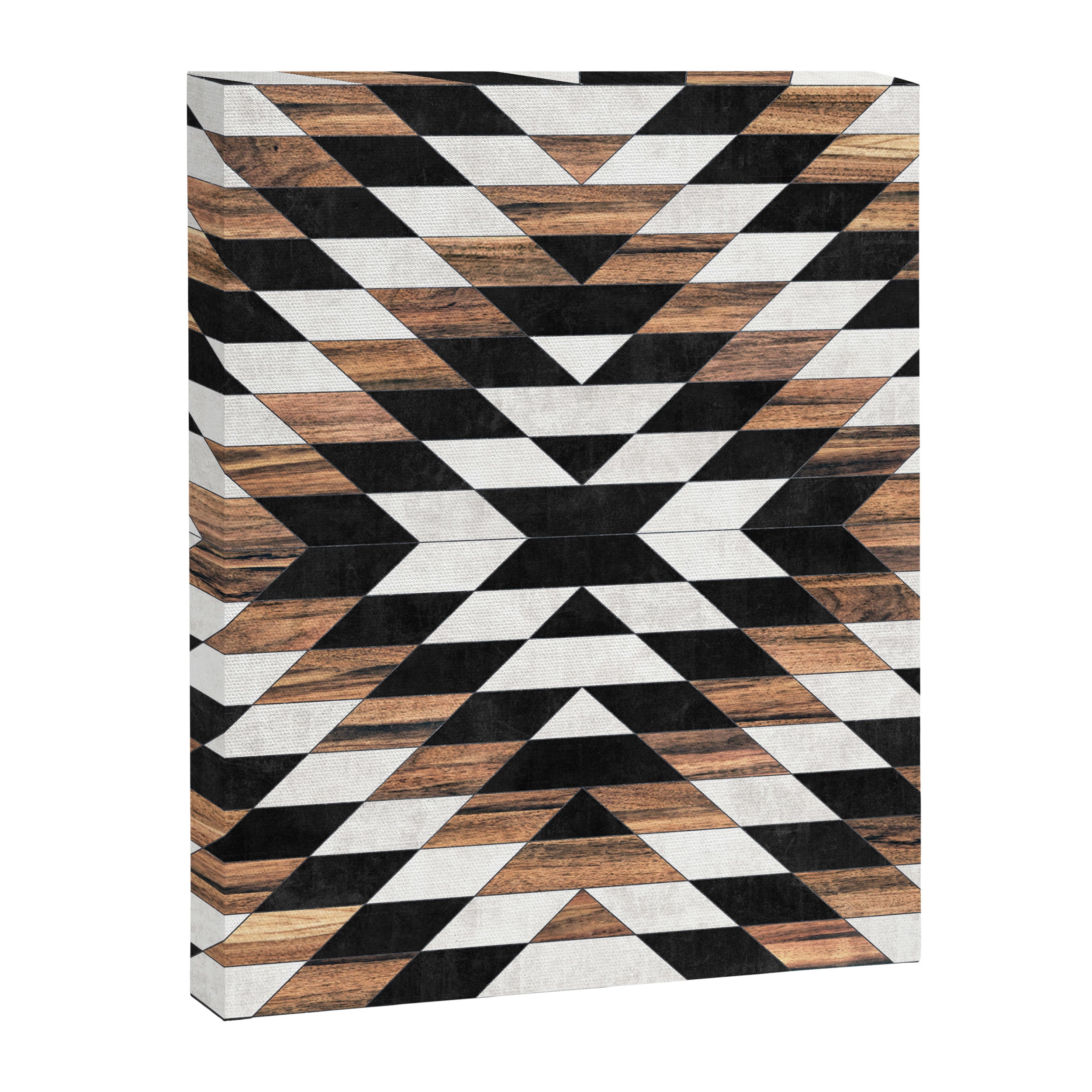 Urban Tribal Pattern No.13 - Aztec - Concrete and Wood Canvas Print Gallery Image 6