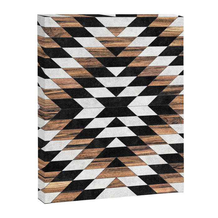 Urban Tribal Pattern No.13 - Aztec - Concrete and Wood Canvas Print Gallery Image 1