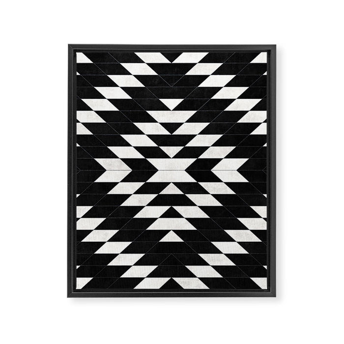 Urban Tribal Pattern No.14 - Aztec - Black Concrete Framed Canvas Print Gallery Image 1