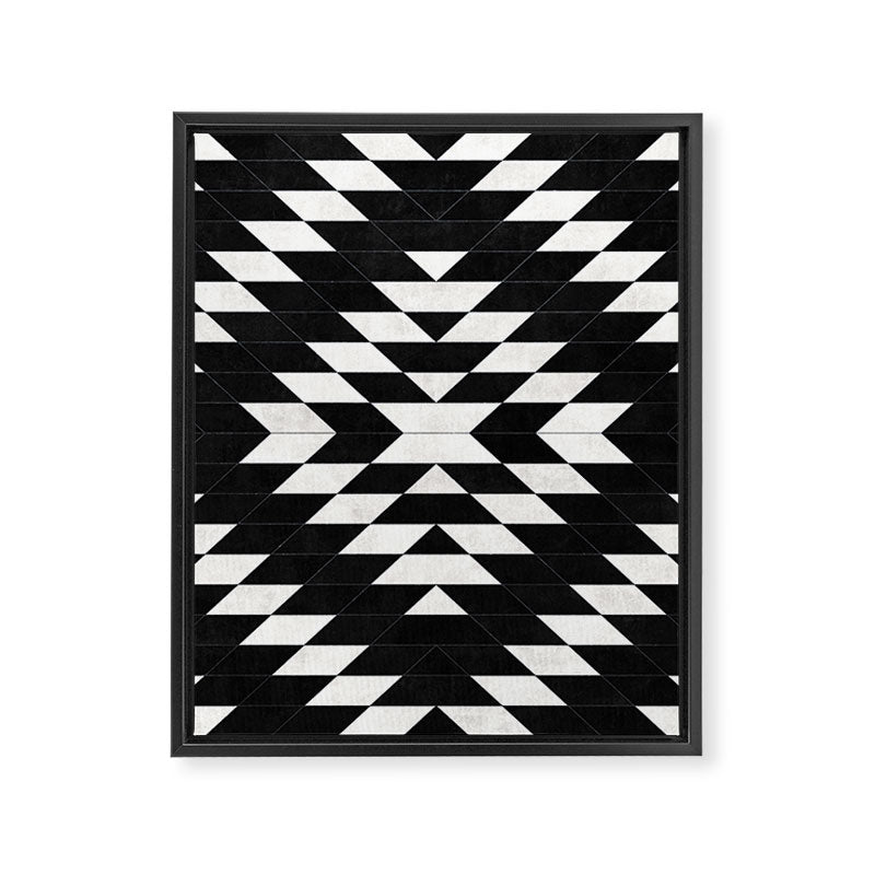 Urban Tribal Pattern No.14 - Aztec - Black Concrete Framed Canvas Print Gallery Image 6