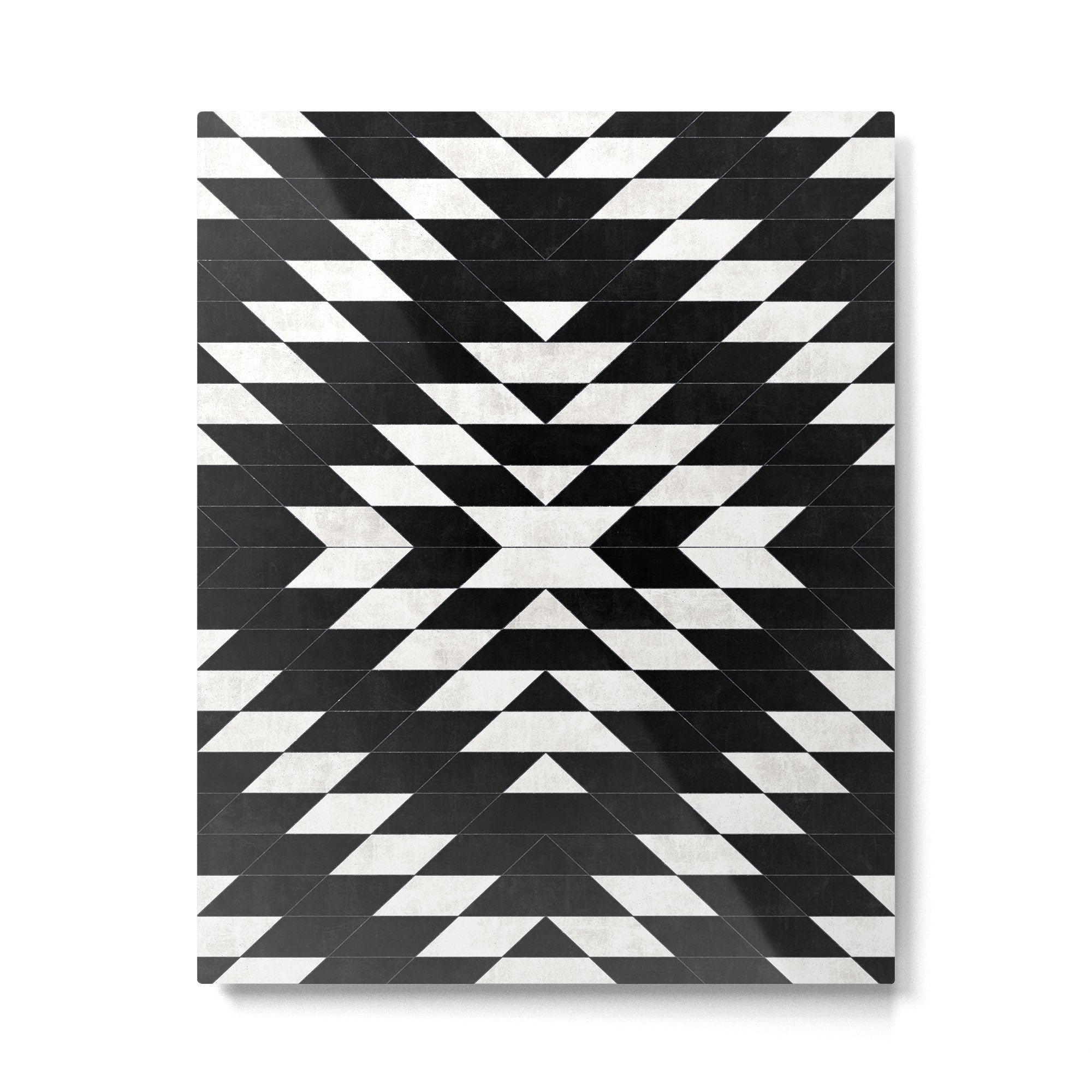 Urban Tribal Pattern No.14 - Aztec - Black Concrete Metal Print Gallery Image 4