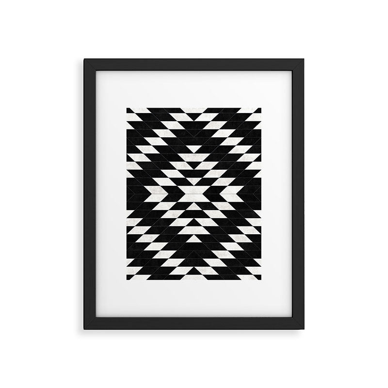 Urban Tribal Pattern No.14 - Aztec - Black Concrete Framed Art Print Gallery Image 5