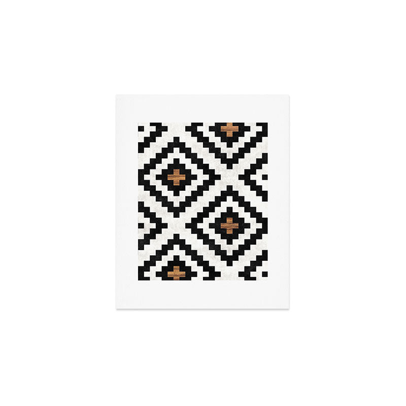 Urban Tribal Pattern No.16 - Aztec - Concrete and Wood Art Print Gallery Image 1