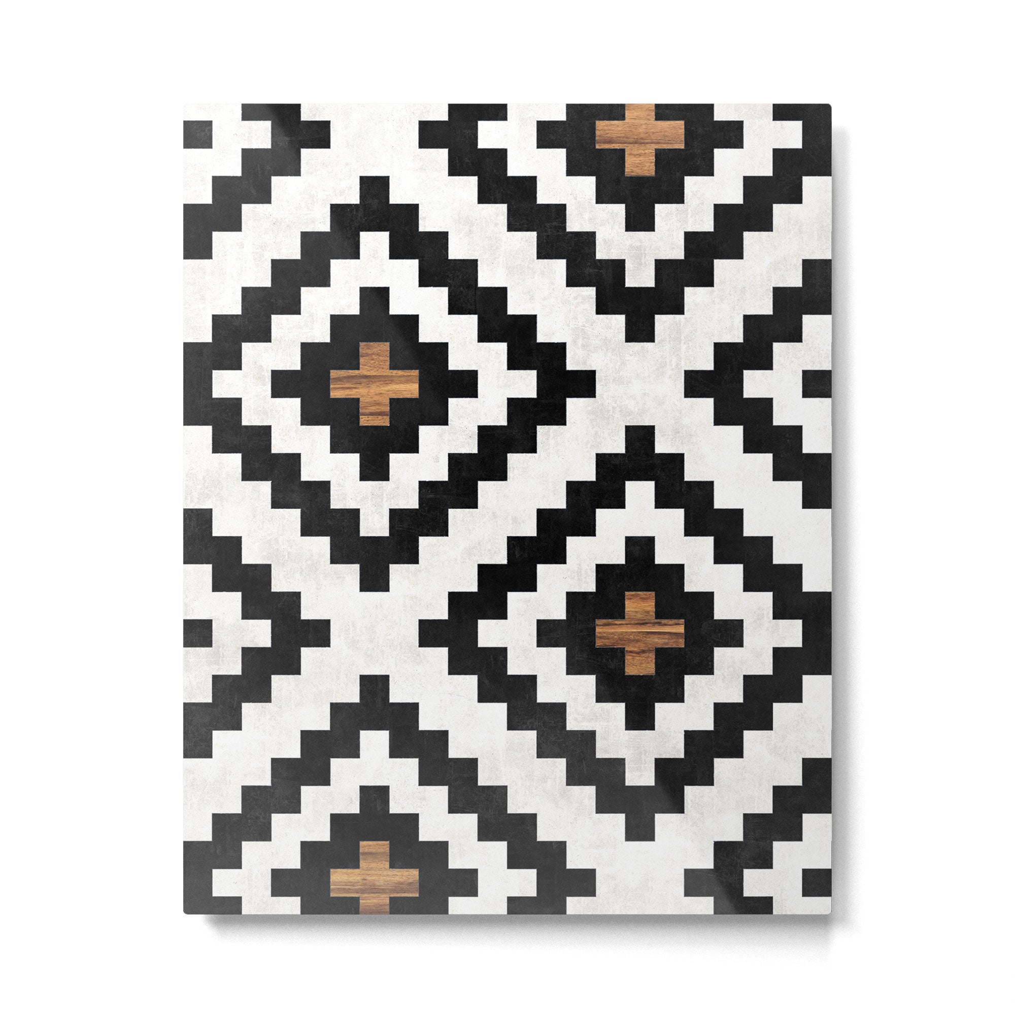 Urban Tribal Pattern No.16 - Aztec - Concrete and Wood Metal Print Gallery Image 4