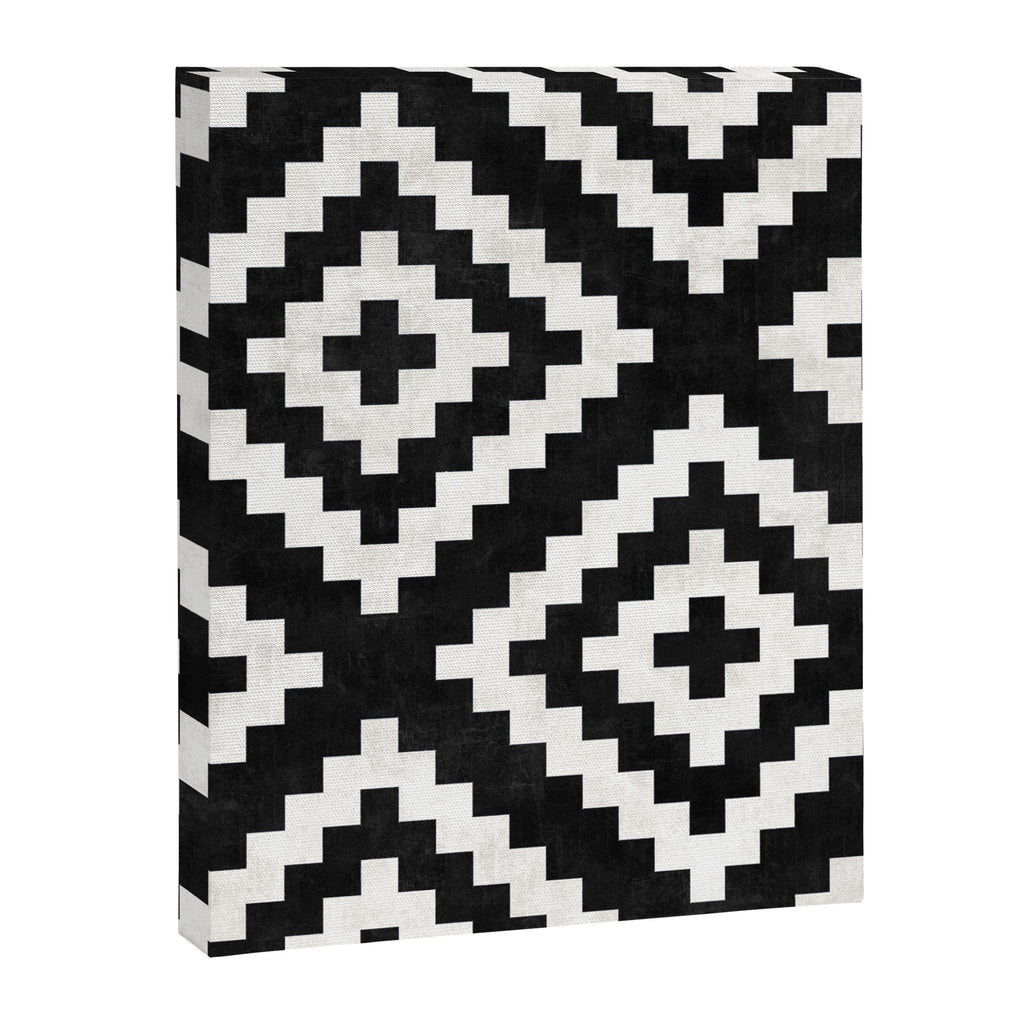 Urban Tribal Pattern No.17 - Aztec - Black and White Concrete Canvas Print Gallery Image 6