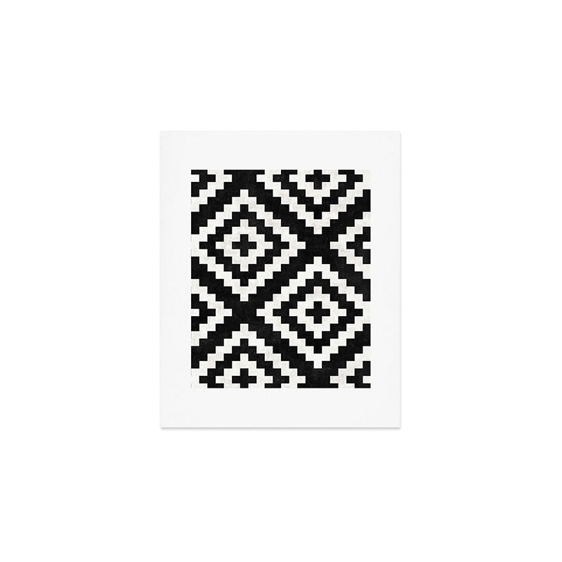 Urban Tribal Pattern No.17 - Aztec - Black and White Concrete Art Print Gallery Image 1