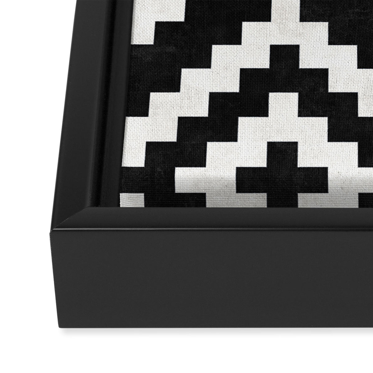 Urban Tribal Pattern No.17 - Aztec - Black and White Concrete Framed Canvas Print Gallery Image 3