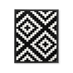 Urban Tribal Pattern No.17 - Aztec - Black and White Concrete Framed Canvas Print Gallery Image 6