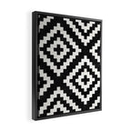 Urban Tribal Pattern No.17 - Aztec - Black and White Concrete Framed Canvas Print Gallery Image 2