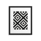 Urban Tribal Pattern No.17 - Aztec - Black and White Concrete Framed Art Print Gallery Image 5