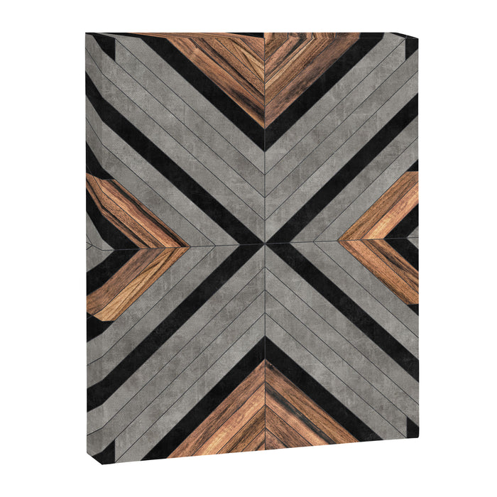 Urban Tribal Pattern No.2 - Concrete and Wood Canvas Print Gallery Image 1