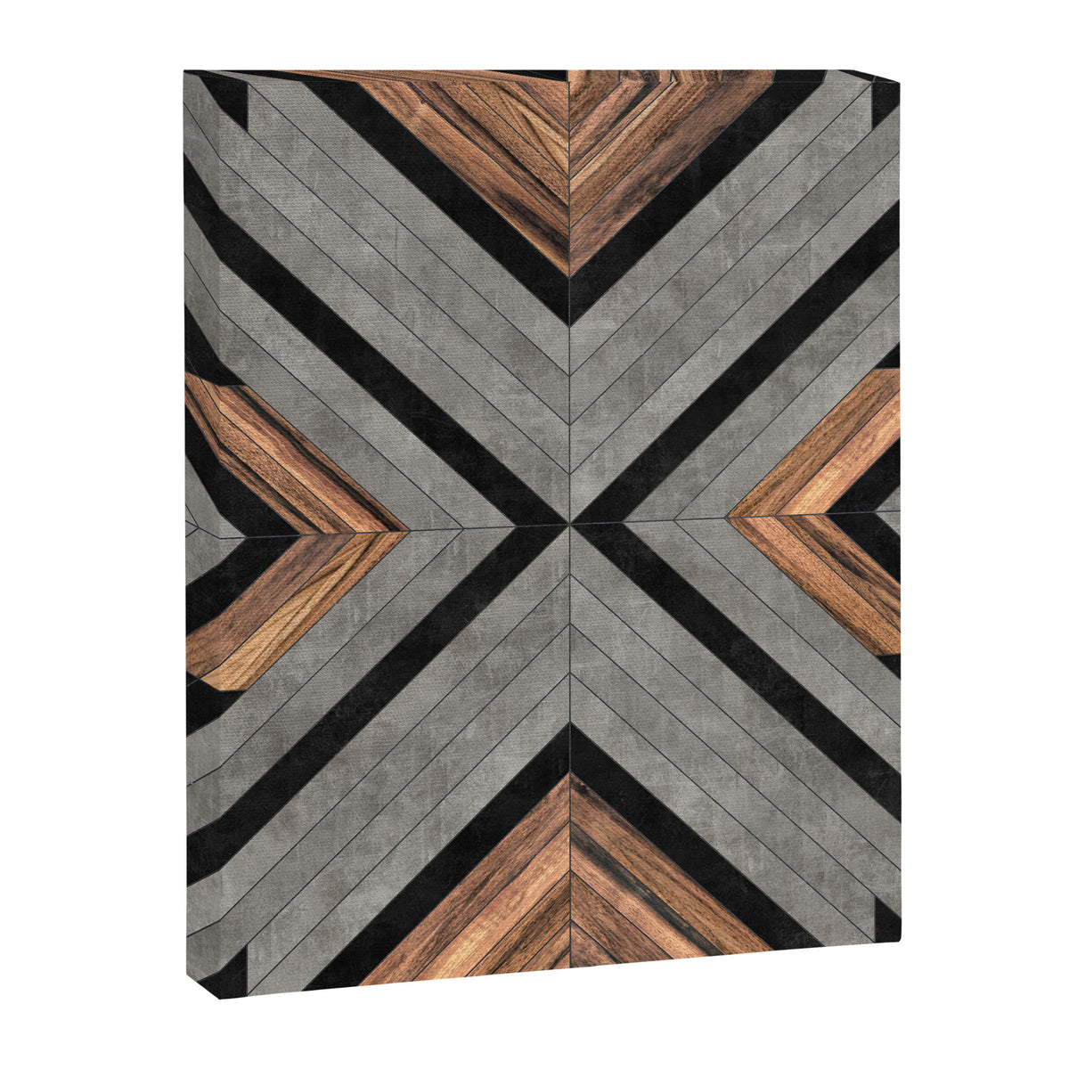 Urban Tribal Pattern No.2 - Concrete and Wood Canvas Print Gallery Image 6