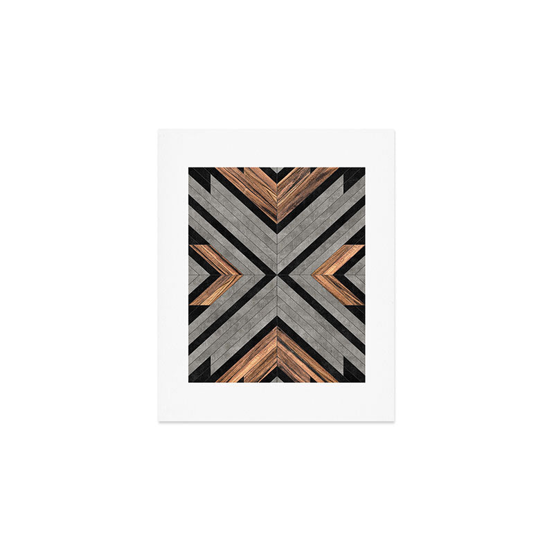 Urban Tribal Pattern No.2 - Concrete and Wood Art Print Gallery Image 1