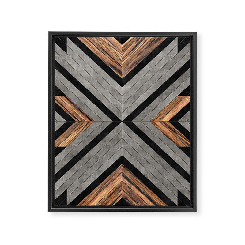 Urban Tribal Pattern No.2 - Concrete and Wood Framed Canvas Print Gallery Image 6
