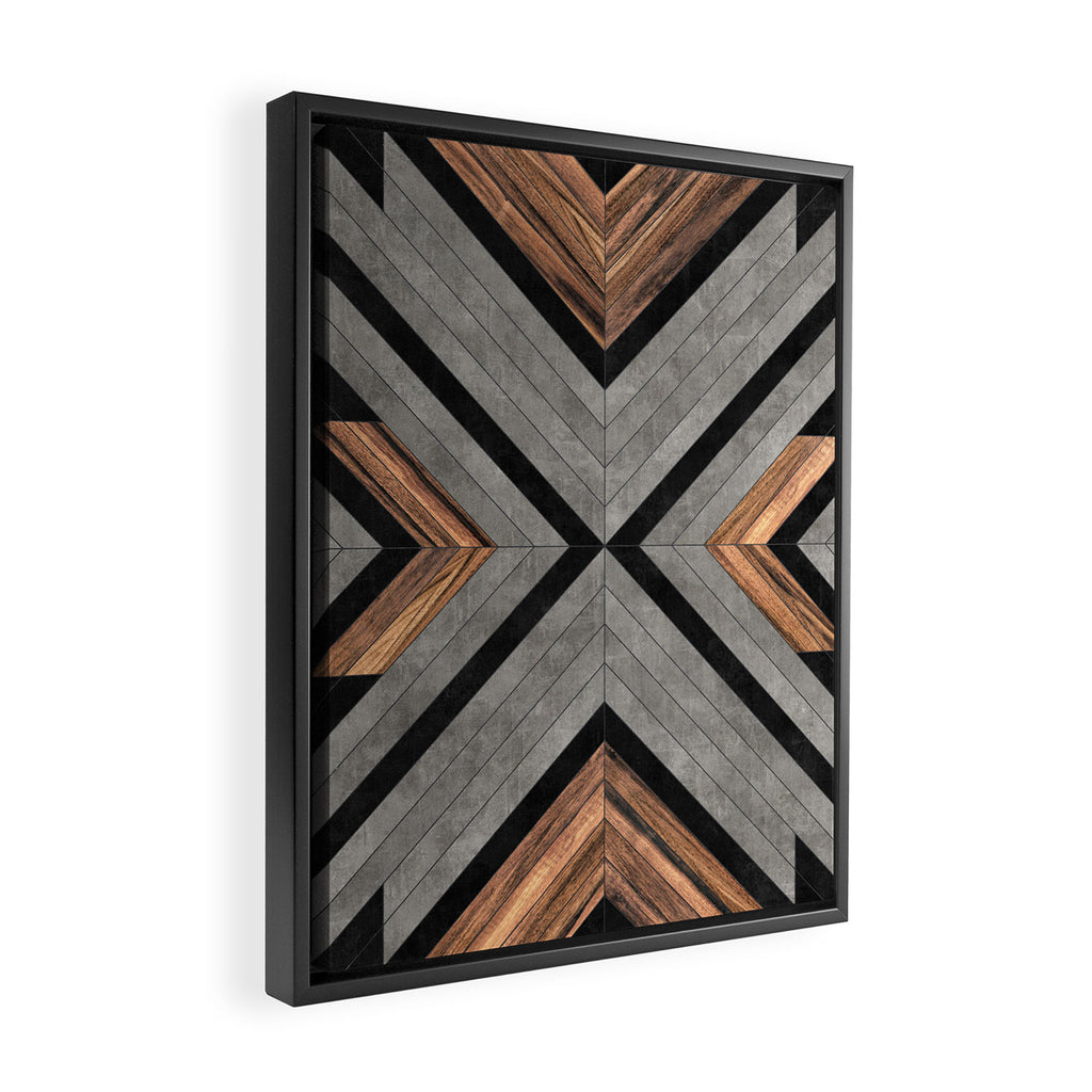 Urban Tribal Pattern No.2 - Concrete and Wood Framed Canvas Print Gallery Image 2