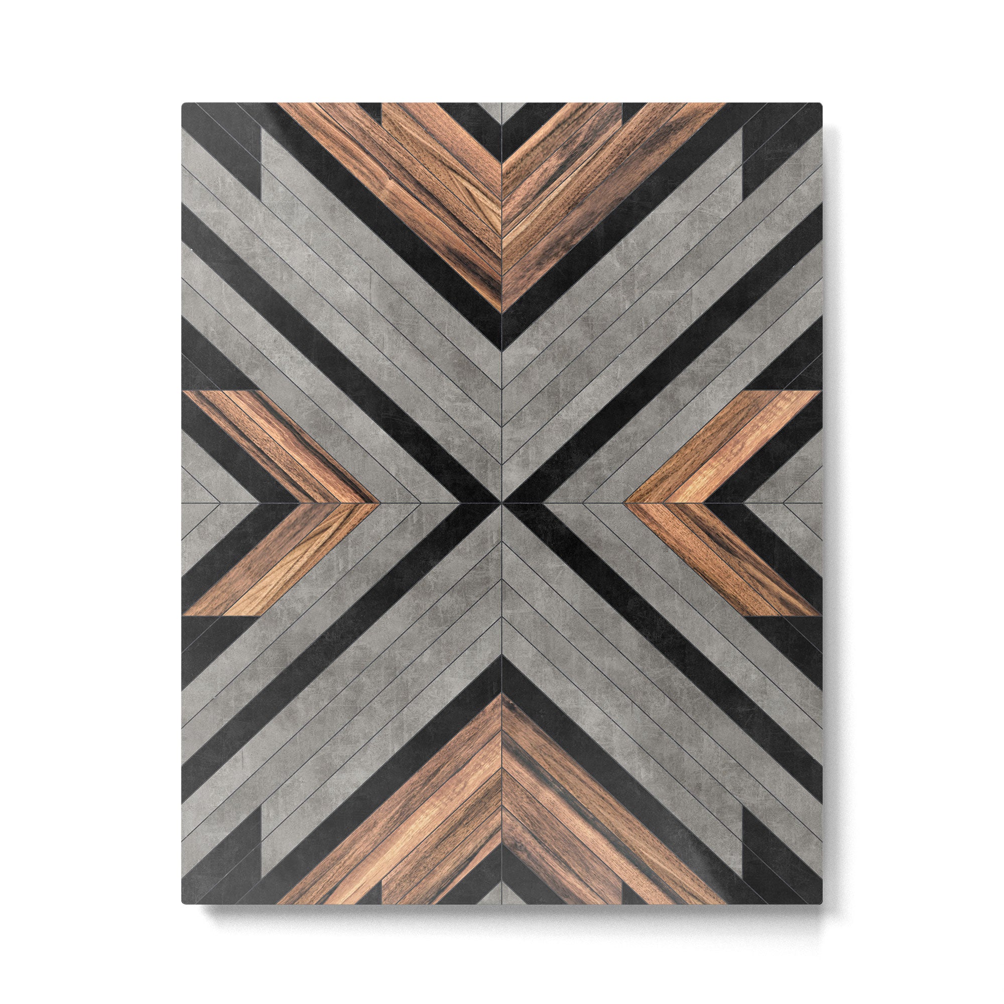 Urban Tribal Pattern No.2 - Concrete and Wood Metal Print Gallery Image 4