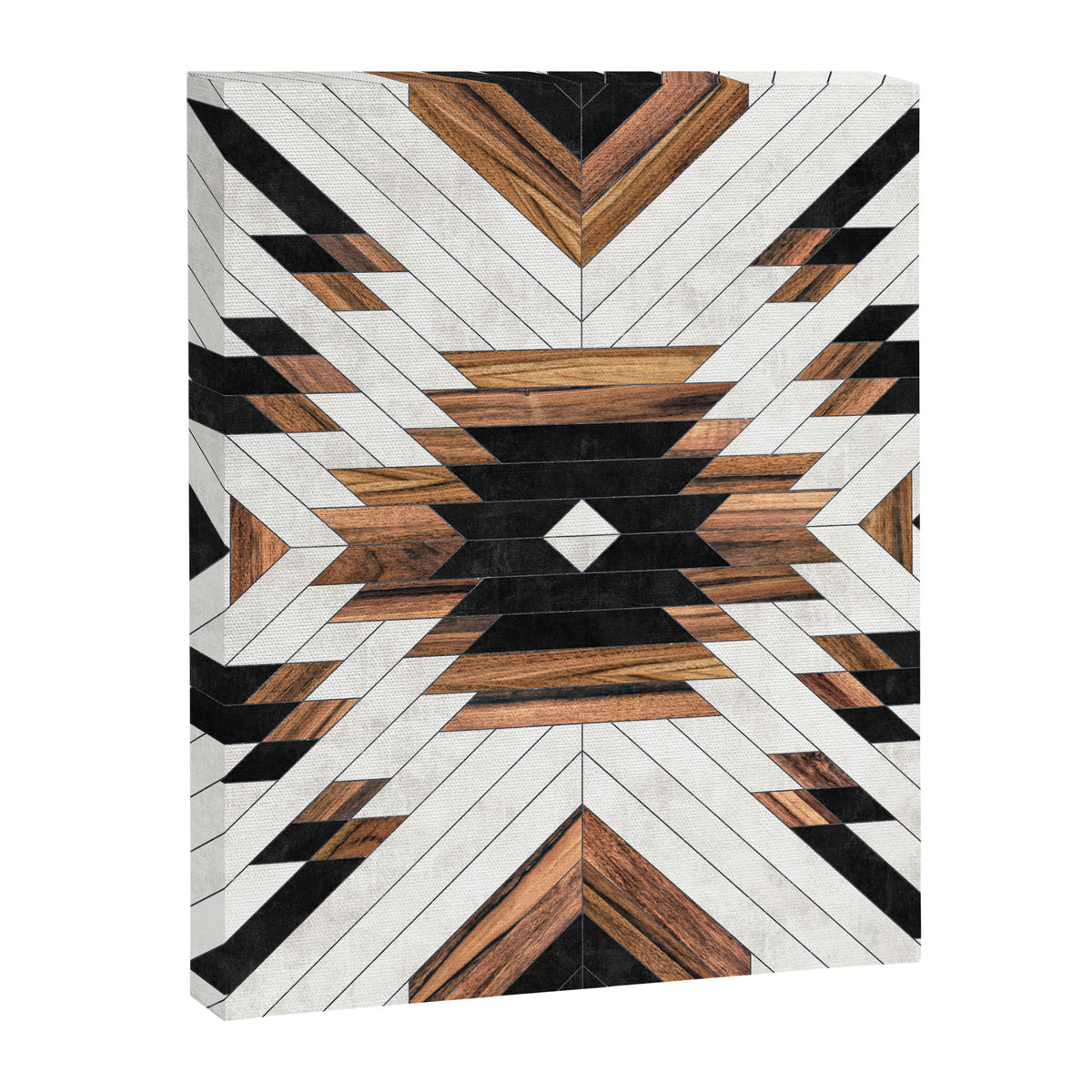 Urban Tribal Pattern No.5 - Aztec - Concrete and Wood Canvas Print Gallery Image 6
