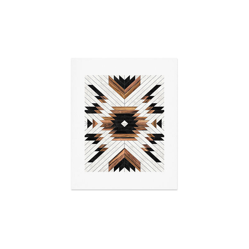 Urban Tribal Pattern No.5 - Aztec - Concrete and Wood Art Print Gallery Image 1