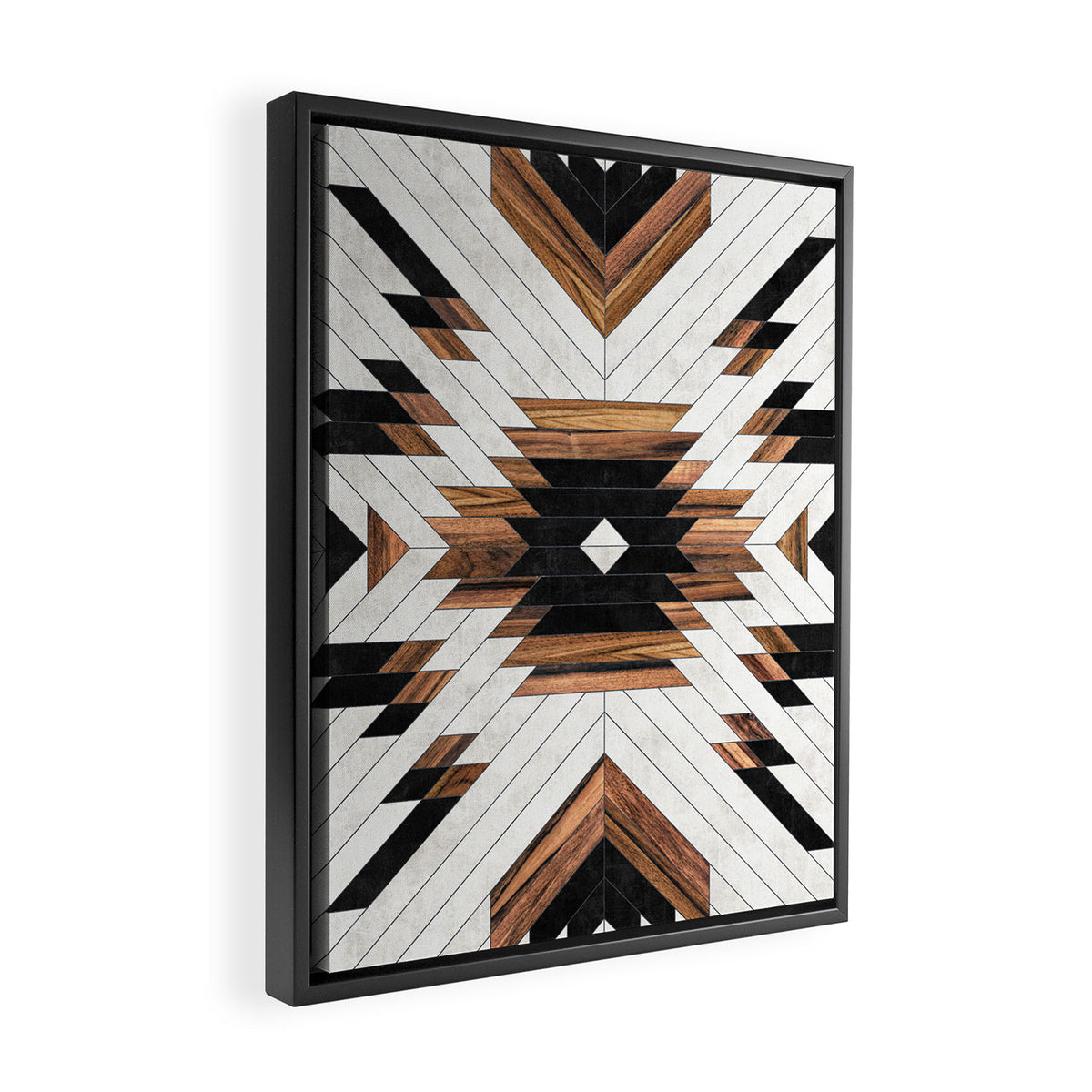 Urban Tribal Pattern No.5 - Aztec - Concrete and Wood Framed Canvas Print Gallery Image 2