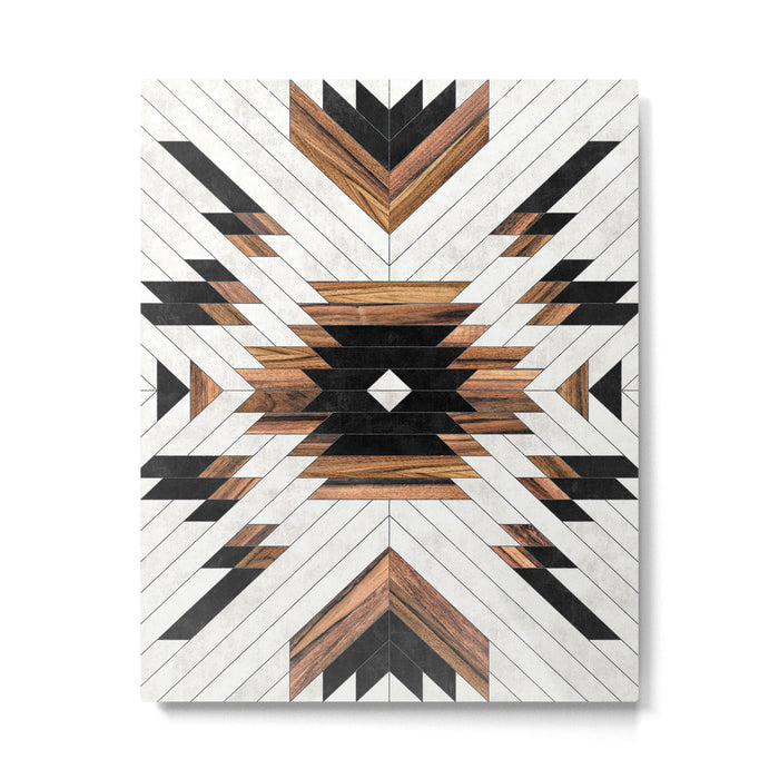 Urban Tribal Pattern No.5 - Aztec - Concrete and Wood Metal Print Gallery Image 1