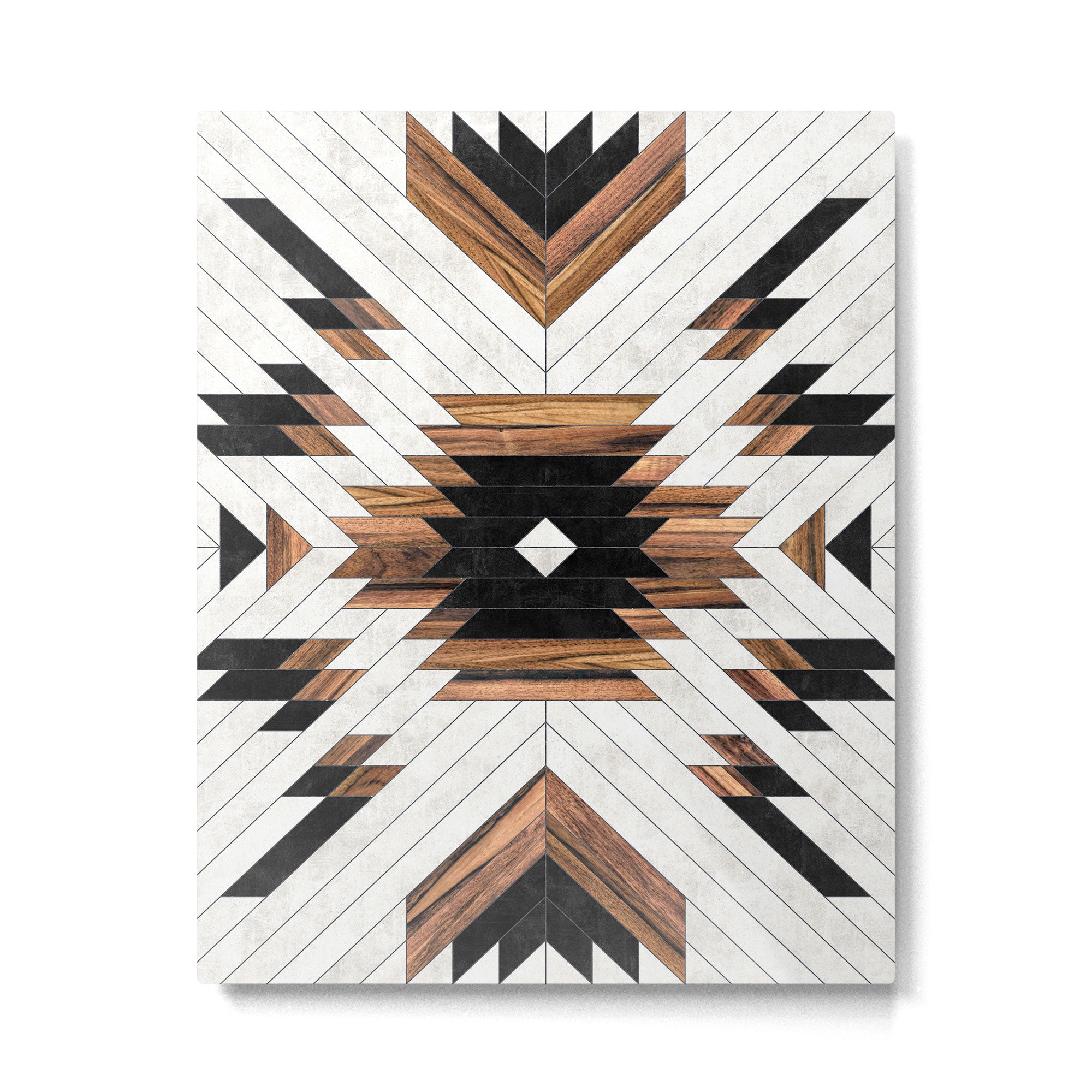 Urban Tribal Pattern No.5 - Aztec - Concrete and Wood Metal Print Gallery Image 4