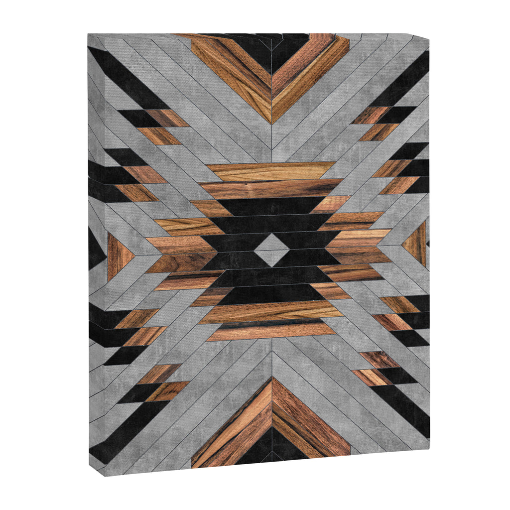 Urban Tribal Pattern No.6 - Aztec - Concrete and Wood Canvas Print Gallery Image 6