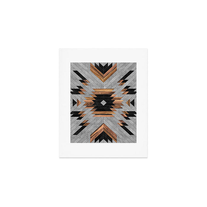 Urban Tribal Pattern No.6 - Aztec - Concrete and Wood Art Print Gallery Image 1