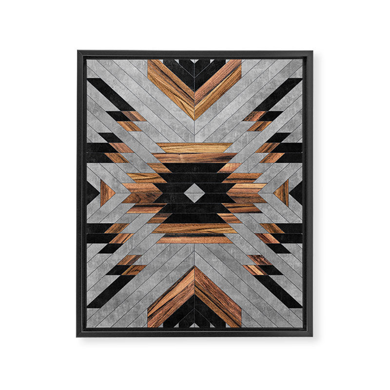 Urban Tribal Pattern No.6 - Aztec - Concrete and Wood Framed Canvas Print Gallery Image 6