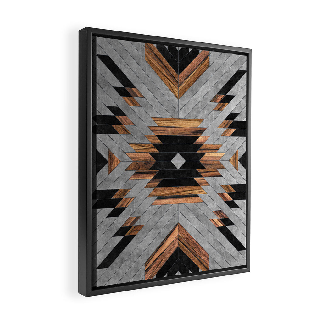 Urban Tribal Pattern No.6 - Aztec - Concrete and Wood Framed Canvas Print Gallery Image 2