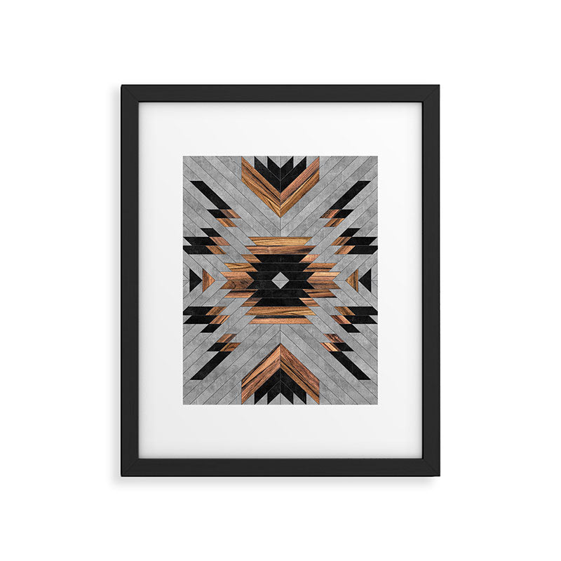 Urban Tribal Pattern No.6 - Aztec - Concrete and Wood Framed Art Print Gallery Image 5