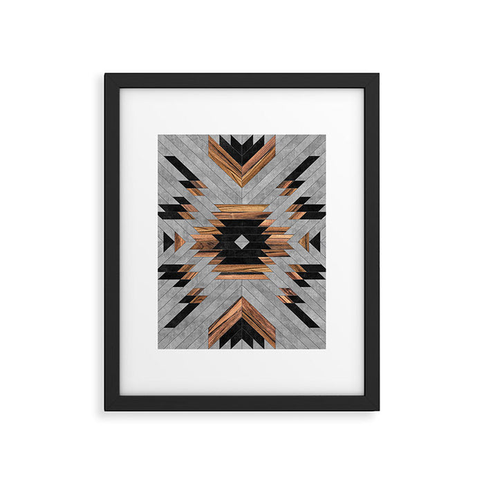Urban Tribal Pattern No.6 - Aztec - Concrete and Wood Framed Art Print Gallery Image 1