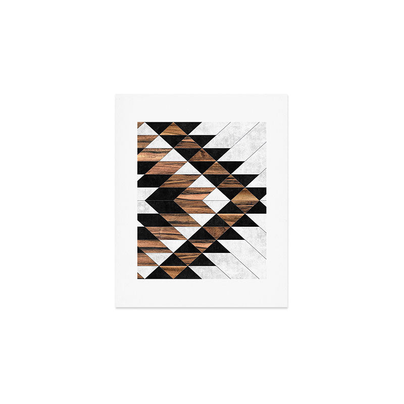 Urban Tribal Pattern No.9 - Aztec - Concrete and Wood Art Print Gallery Image 1