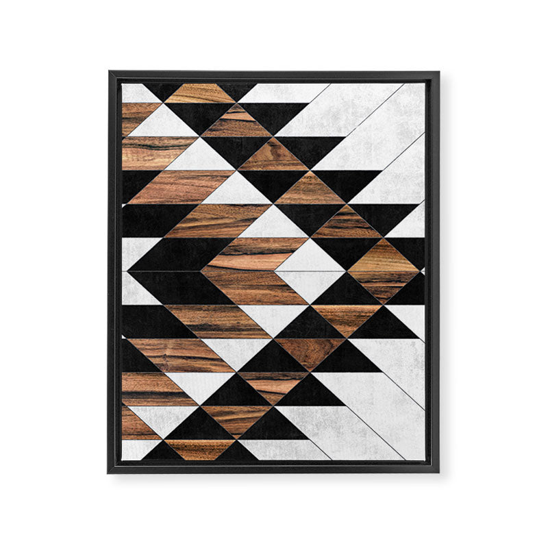 Urban Tribal Pattern No.9 - Aztec - Concrete and Wood Framed Canvas Print Gallery Image 8